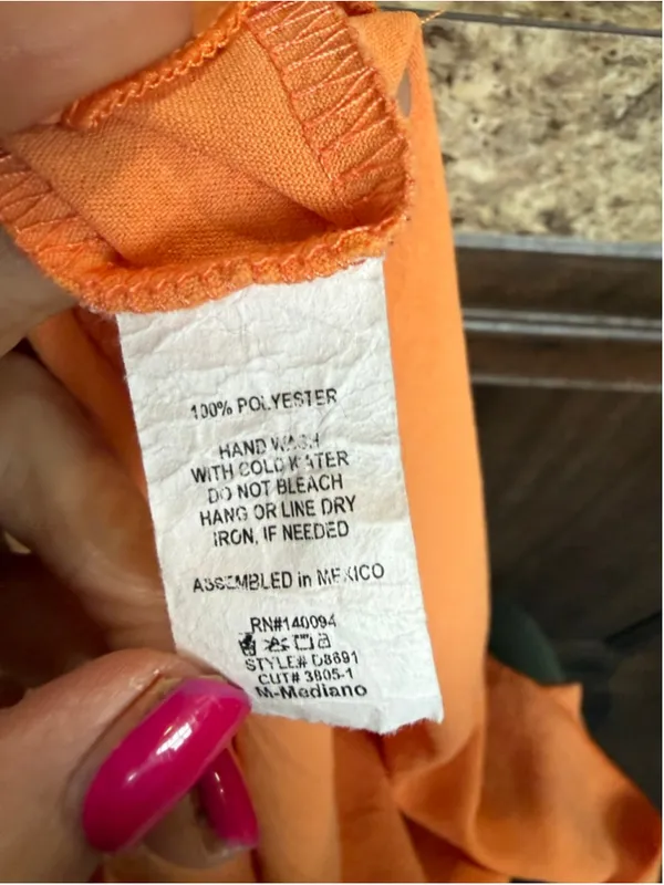 Women's See You Monday Orange Ruffle Sleeve Open Back Mini Dress M - Image 7