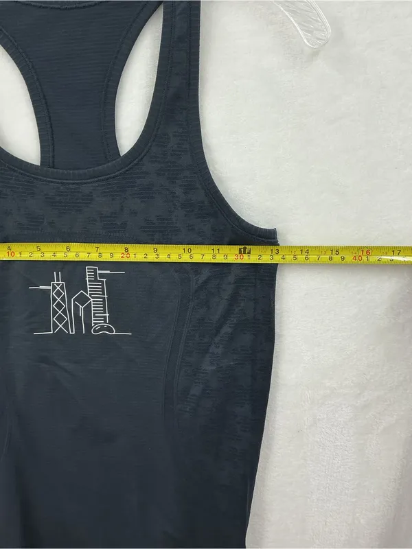 lululemon athletica Black Racerback Tank with Minimal Line Graphic 1131 - Image 2