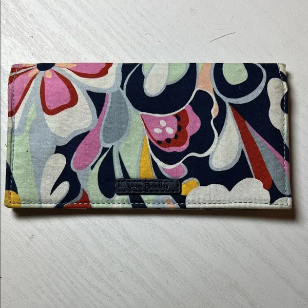 Vera Bradley Pink and Blue Floral Wallet D11 - Image 2