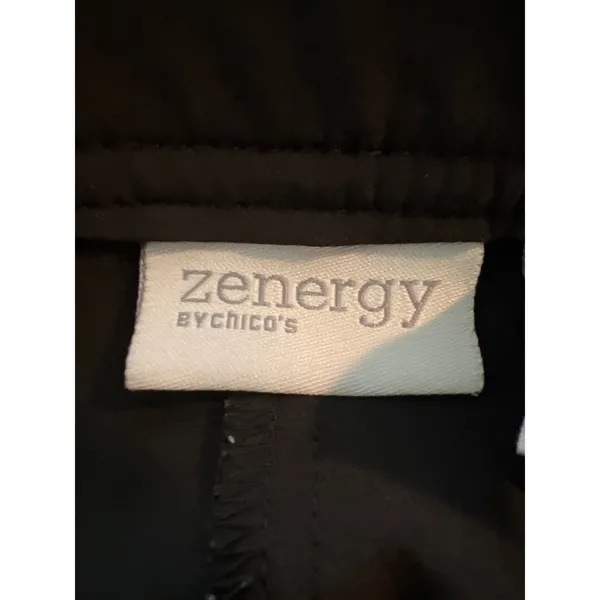 Zenergy by Chico's Black Cargo Pants Size 1.5 Regular Adjustable Ankle Bungee - Image 3