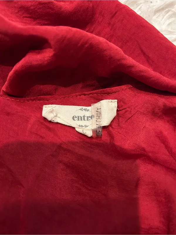 Entro deep red satiny lace trim camisole cami woman’s large - Image 4