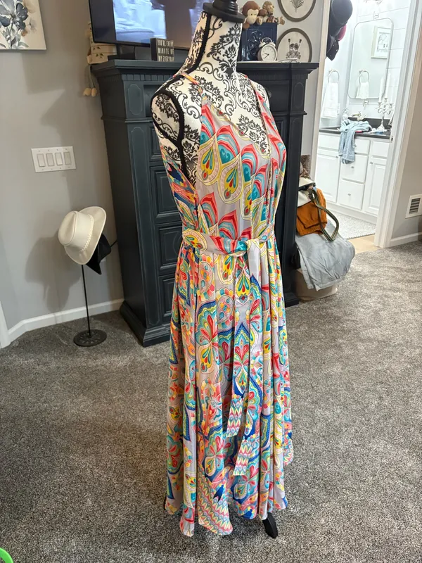 OSFM NWOT spaghetti strap printed dress Multiple - Image 3