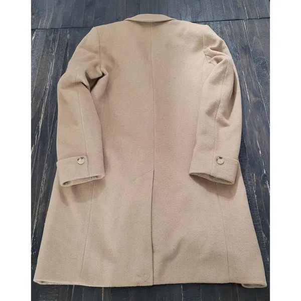 Lauren Ralph Lauren Camel Wool Blend Reefer Coat Women's Size 4 Small - Image 4