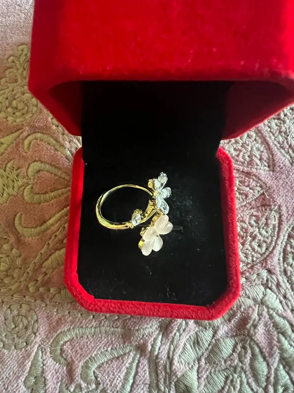 & Other Stories Women’s Gold Tone Embellished Ring Size 6 - Image 2