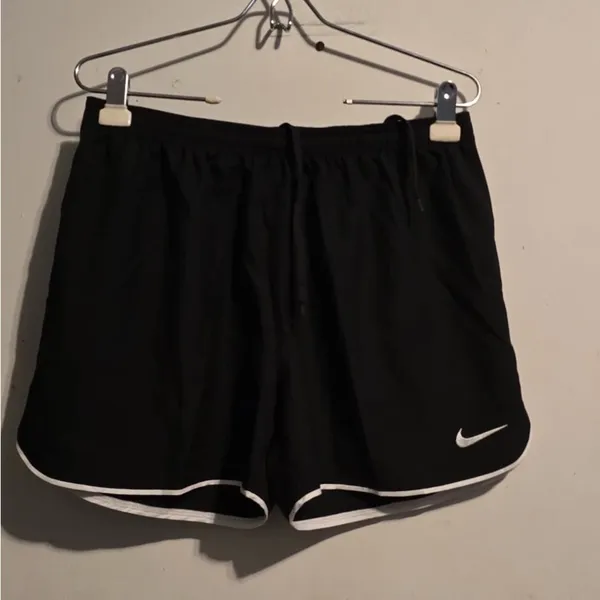 Nike Women's Black Athletic Mesh Shorts with White Trim - Image 6