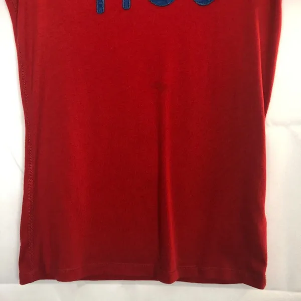 Hollister Embroidered Red Women's Tee Size M - Image 4