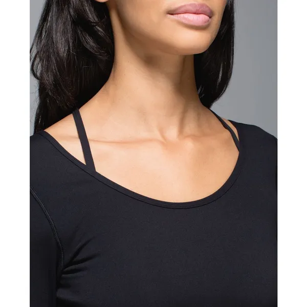 Lululemon Scoop Back Long Sleeve Black Luon Size 6-8 - Image 13