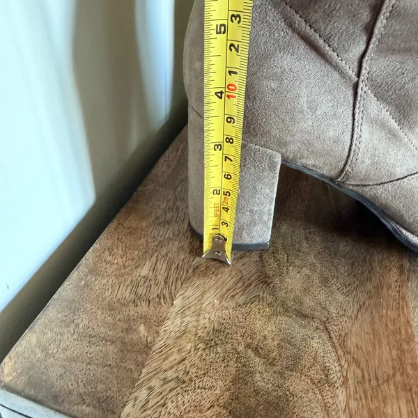 Marc Fisher LTD Alina OTK Boots Womens 10 Taupe Block Heel Cottagecore Soft Girl - Image 4
