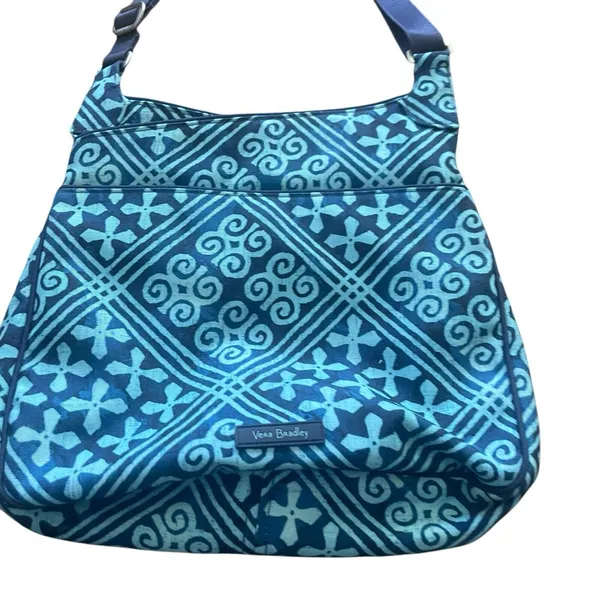 Vera Bradley Y2k Blue Geometric Seatbelt Shoulder Travel Bag Purse‎ - Image 2