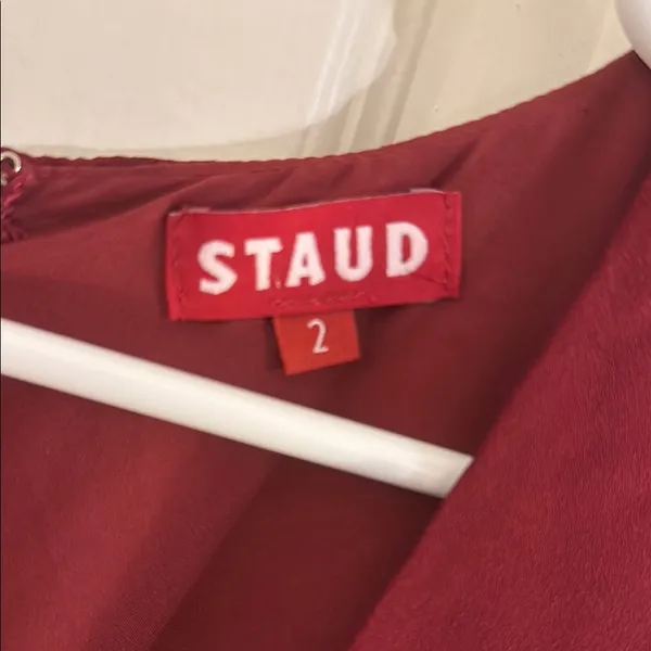 STAUD Deep Red Maxi Dress - Image 4