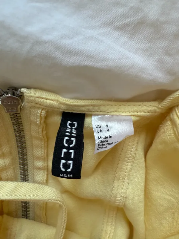 Divided Butter Yellow Mini Denim Dress - Image 3