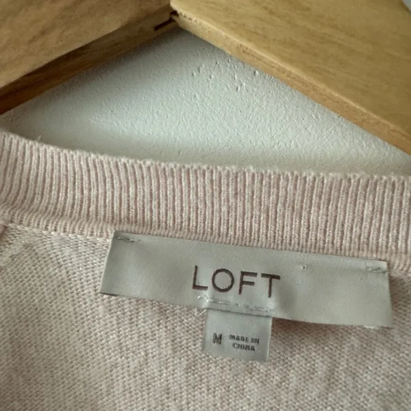 Loft‎ Light Pink Waterfall Draped Cardigan - Wool Blend - Image 3