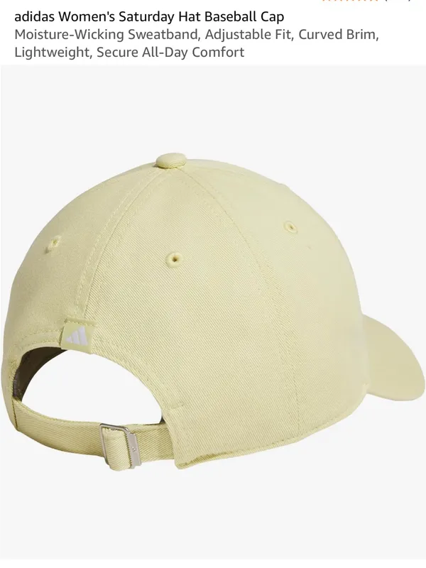adidas Pale Yellow Baseball Cap with White Logo - Image 4