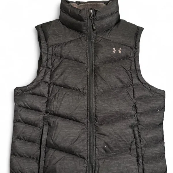 Mens Outside Vest ✦ Open To All Offers ✦ Bundle Measurements: Used Excellent Quality. Mens UA Iso Down Sweater Vest Black Size Medium Suede ——— TAGS ——— #Sweater #Vest #UA #Fall #Athletic - Image 2