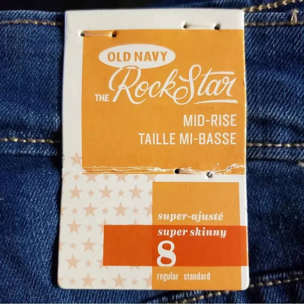 Old Navy Rockstar Mid Rise Skinny Jeans‎ NWT Women’s 8 - Image 5