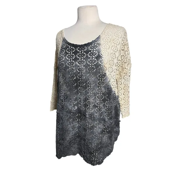 FREE PEOPLE x WE THE FREE Women’s Y2K Dyed Lace 3/4 Sleeve Sheer Top - Image 3