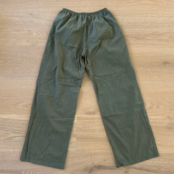 White Fox Wide Leg Pants More To Come Size S Green - Image 4