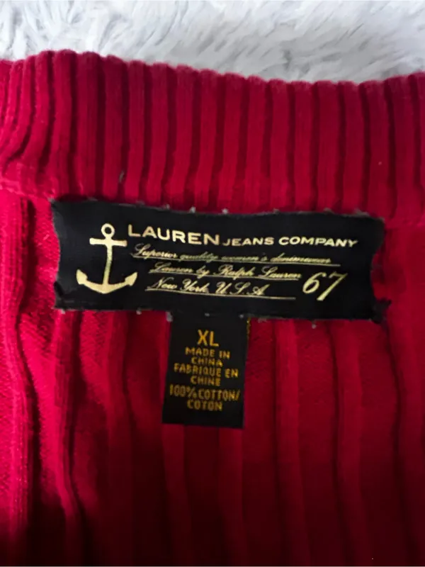 Lauren Jeans Co black label vintage cotton sweater with gold buttons - Image 8