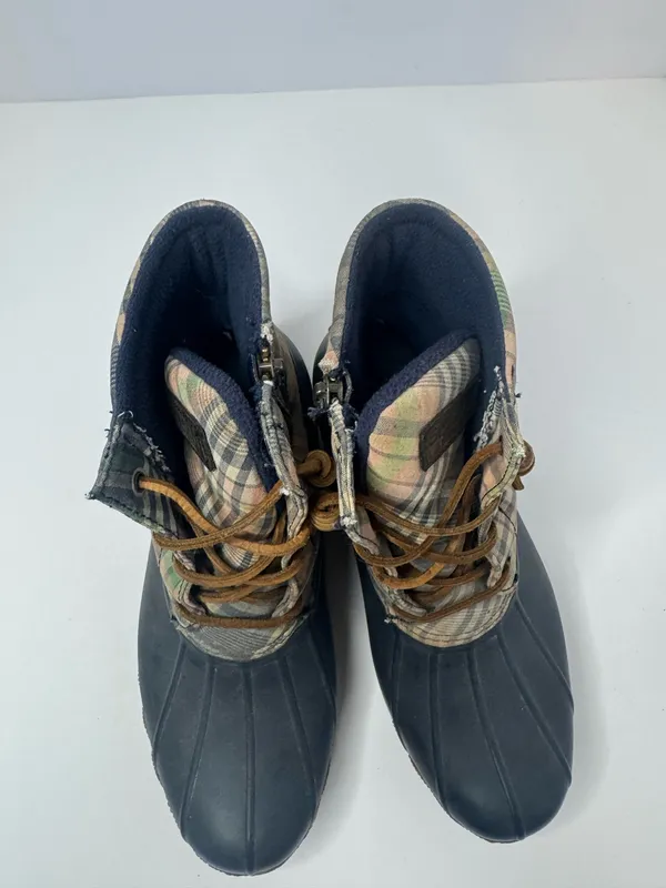 Sperry Plaid Waterproof Duck Boots Size 6.5 - Image 2