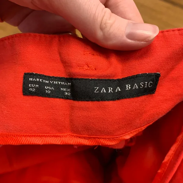 Zara Basic Red Trousers Pants High Rise‎ Utility Pockets Women Size 10 Career - Image 7