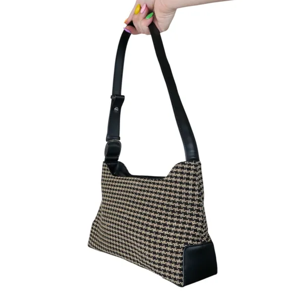 Vintage Y2K Tweed Shoulder Bag Purse - Image 3
