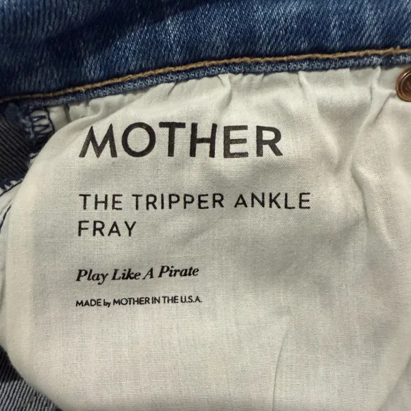 MOTHER The Tripper Ankle Fray Blue Distressed Straight Leg Jeans - Image 15