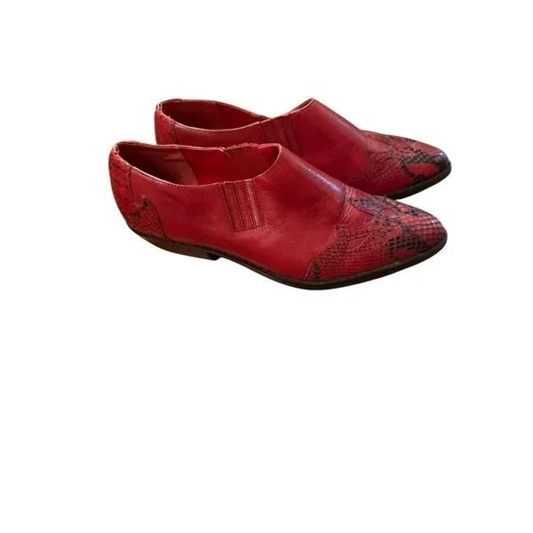 Arpeggios Women’s red leather snakeskin ankle booties Sz 6.5‎ - Image 3