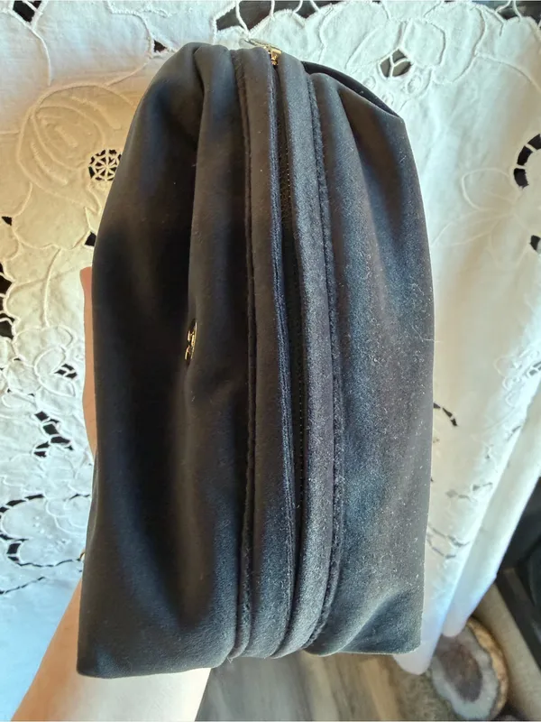 lululemon Feeling Ready Mini Velour Pouch Black Gold Logo Cosmetic Bag - Image 3