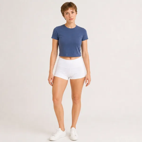 Lululemon Wundermost Ultra-Soft Nulu Cropped T-Shirt Oasis Blue‎ S - Image 3