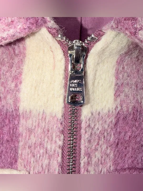 Anthropologie Avec Les Filles Women’s Pink Plaid Zip Crop Top Jacket Size Small - Image 10