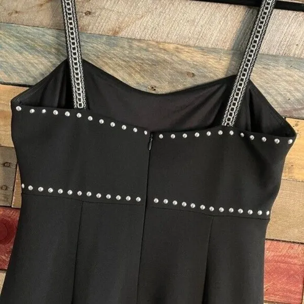Xscape Black Studded Spaghetti Strap Evening Maxi Dress Size‎ 8 - Image 7