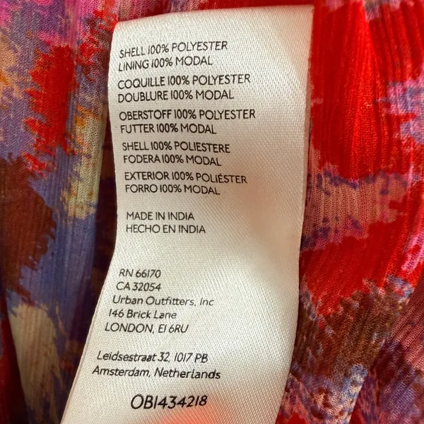 Free People Julianna Maxi Dress Small Red Floral Tiered Chiffon Sheer Boho Chic - Image 12