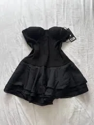 Revolve BRAND NEW WITH TAGS - Heiress Beverly Hills - New with tags BLACK CORSET CHIFFON FLARED MINI DRESS - Image 3