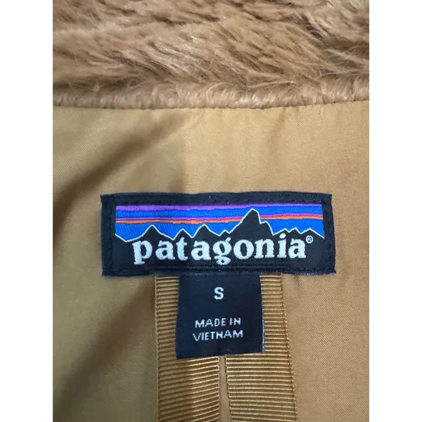 Patagonia Womens Lunar Frost Jacket Brown High Pile Fleece Full Zip Size Small - Image 3