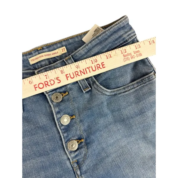 Levi's 721 Women's‎ 27 High Rise Skinny Ankle Jeans Button Fly Slit Ankle - Image 4