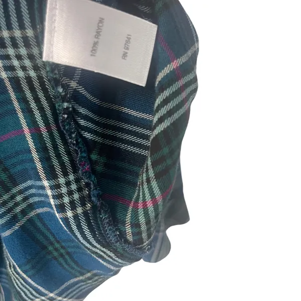 J. Jill‎ Women's Size Small Green Blue Plaid Button Up Blouse - Image 6