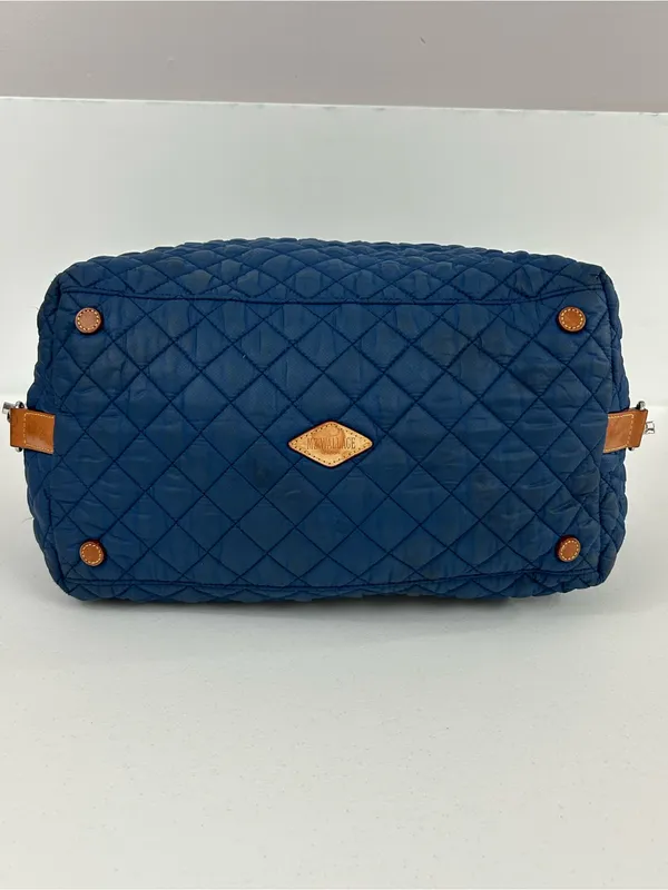 MZ Wallace Quilted Deep Blue Travel Tote with Padded Handles - Image 3