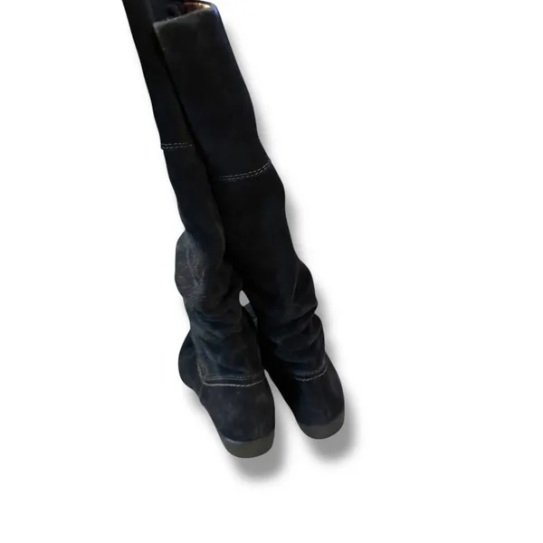 Sofft Black Suede Slouch‎ Boots Women's Size 8 Western Stitch Detail Fall - Image 5