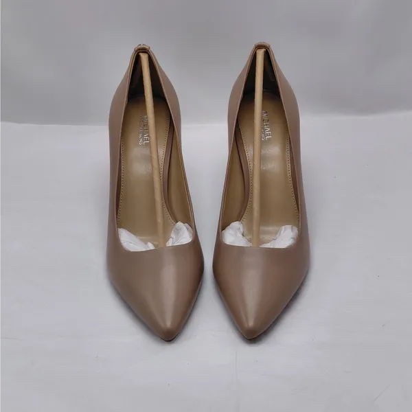 Michael Kors Womens Flex Pumps Size 9M Khaki Leather Pointed Toe Heels Work - Image 3