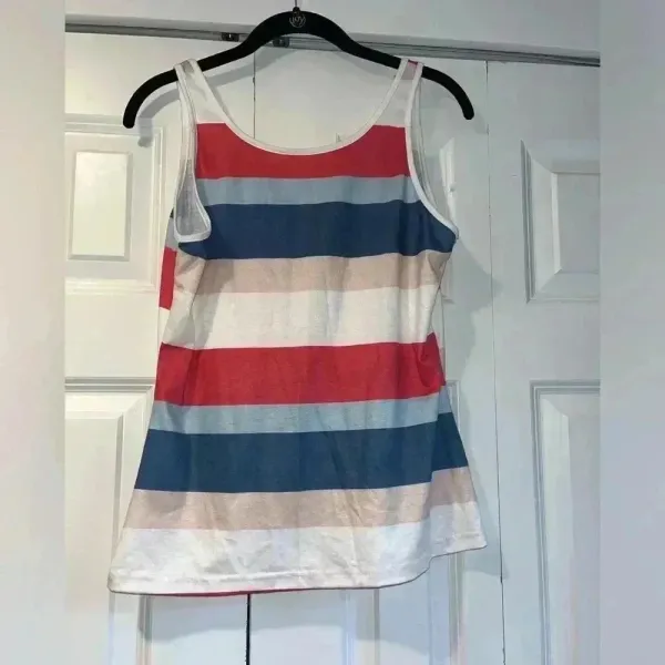 Red, white, and blue striped tank top‎ Size S B47 - Image 5