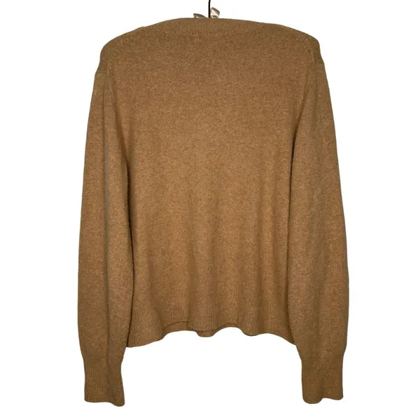 J Crew Sweater Womens L Tan Extra Soft Wool Blend Crewneck Classic Minimalist - Image 4