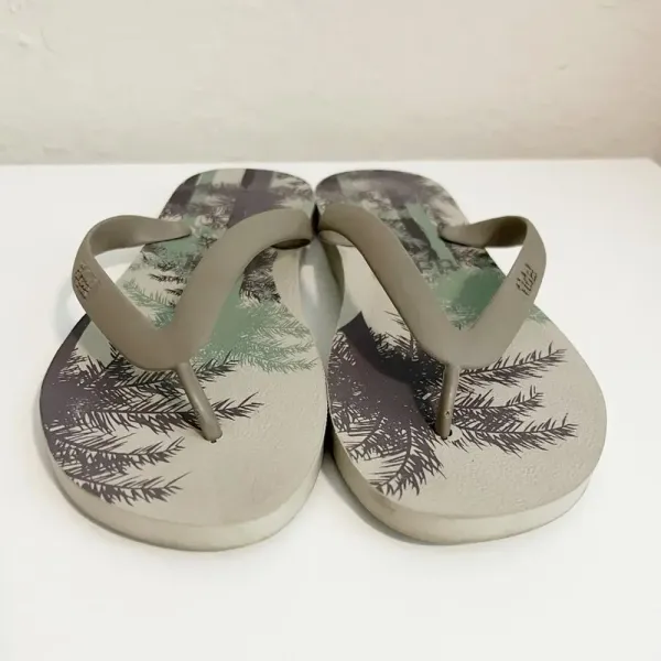 TIDAL Tropical Print‎ Classic Flip Flops Gray Size 9 - Image 9
