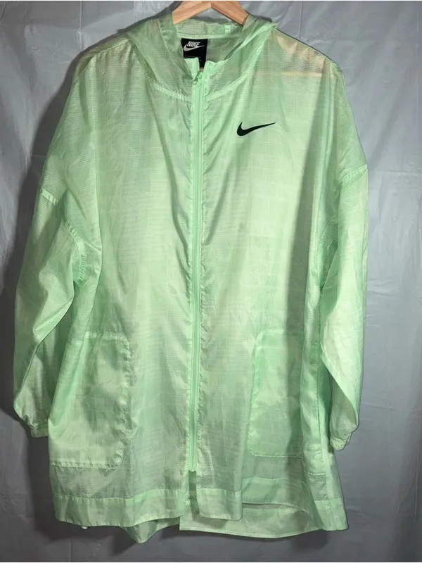 Nike Sportswear Indio‎ Woven Jacket Womens Sm Mint Green Lightweight Oversized - Image 2
