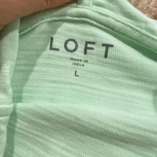 Loft Causal Mint Green‎ Pullover Hoodie 100% Knit Cotton Size Large - Image 7