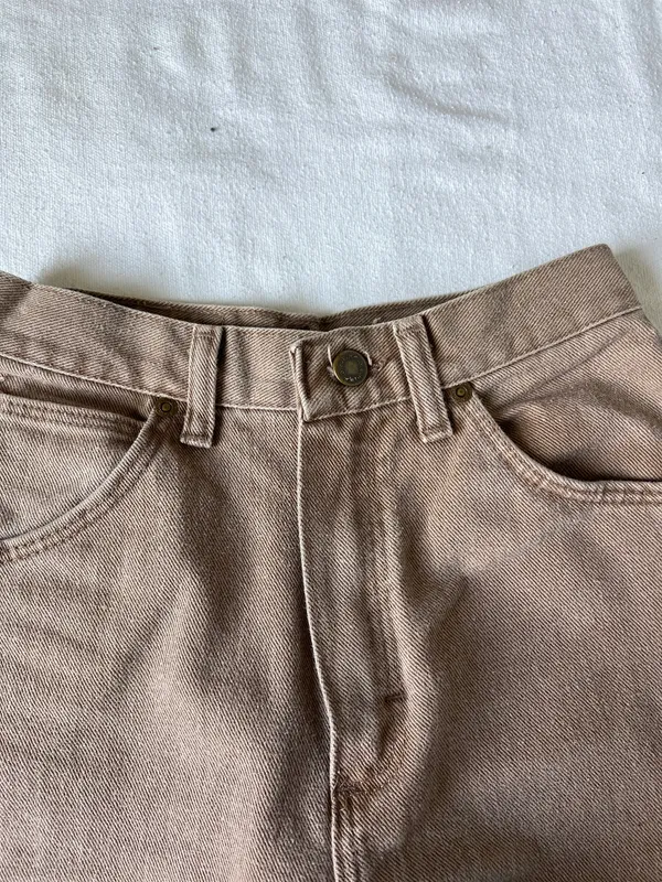 Misses Wrangler High Waisted Brown Denim Pants - Size 6 - Image 3