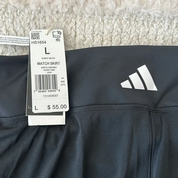 ADIDAS TENNIS MATCH SKIRT, Black, Size Large, NWT - Image 6
