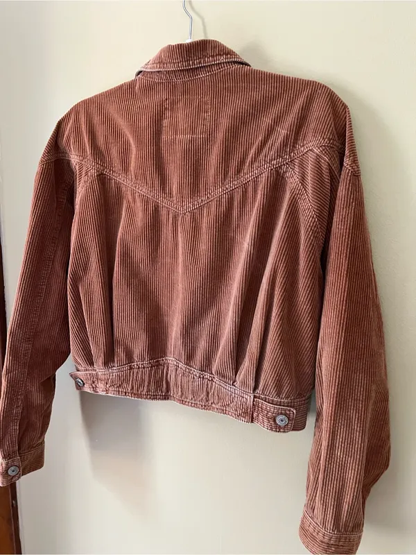 American Eagle Outfitters Rust Corduroy Cropped Jacket - Image 8