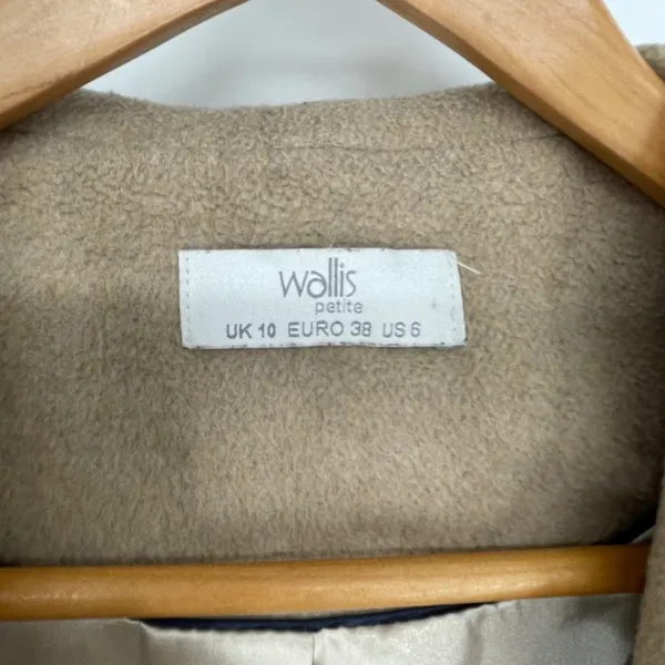 Wallis Petite Wool Blend Waterfall Coat Womens 6P Beige‎ Open Front Jacket - Image 3