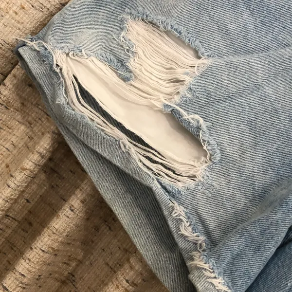 Abercrombie & Fitch Annie High Rise Distressed Denim Shorts - Image 5