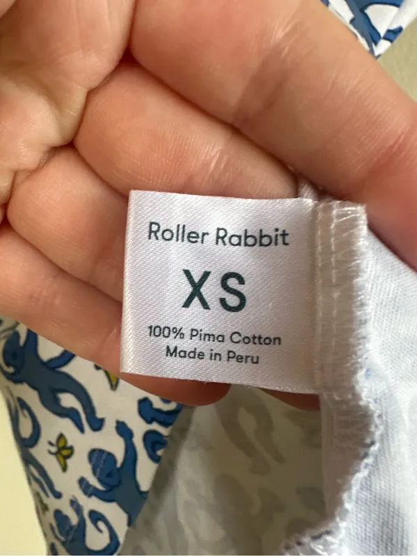 Roller Rabbit Monkey Print Short Sleeve Button Down Pajama Top - Image 8